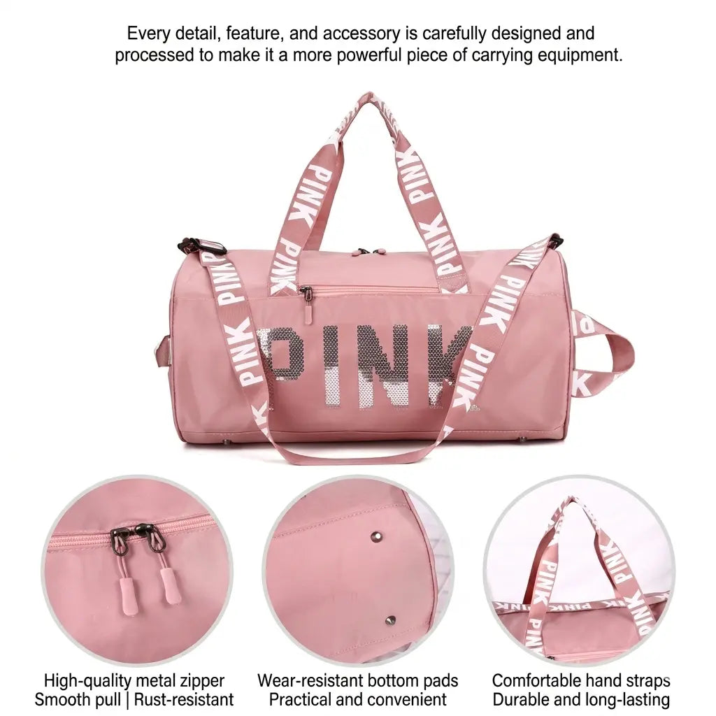 Sparkle Sequin Travel Bag for Women, 18" Waterproof Gym Tote, Stylish Carry-On for All Occasions