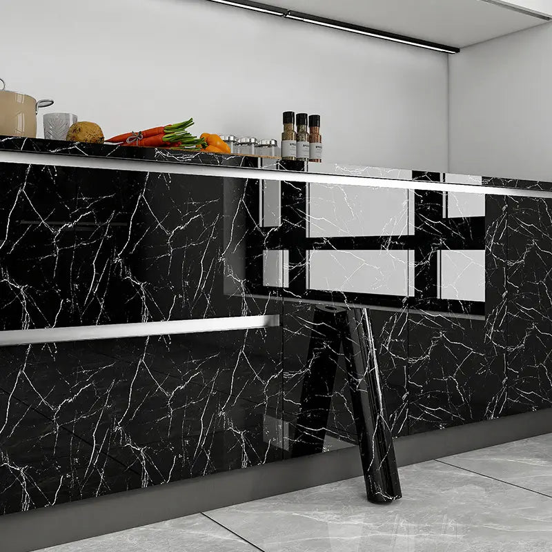 Glossy Marble Pattern Self-Adhesive Sticker , Peel and Stick Wallpaper , Scratch Resistant, Easy Installation and Cleaning, Kitchen Cabinet Desk Window Sill Wall, Peel and Stick Wallpaper Designs#Top PICKS