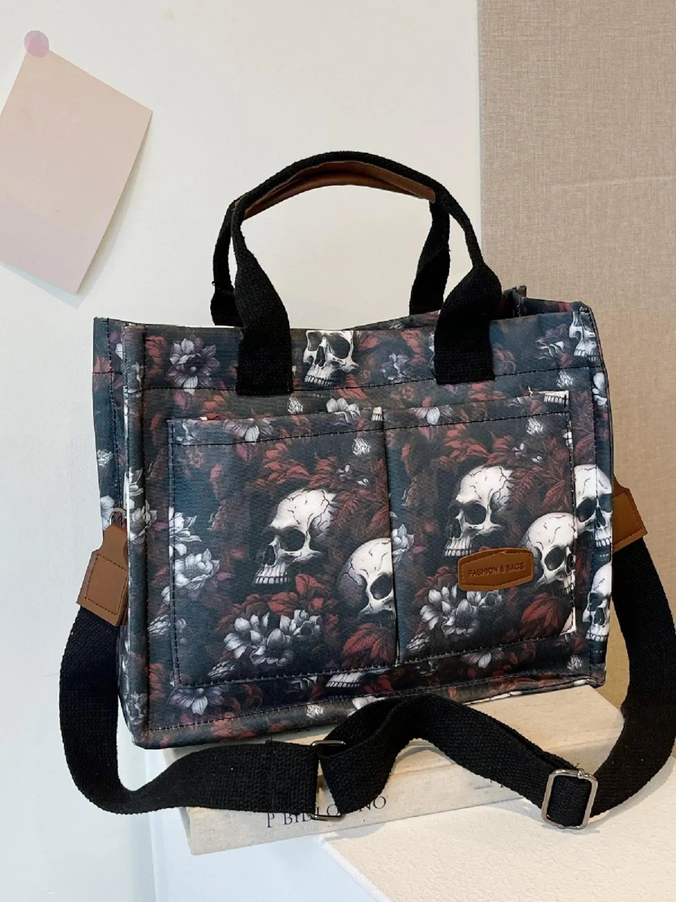 Summer Everything Tote Bag for Women, Plain/Cherry Pattern Work Bag, Everyday Shoulder Bag, Trendy Versatile Commuting Bag, Girl Large Beach Bags