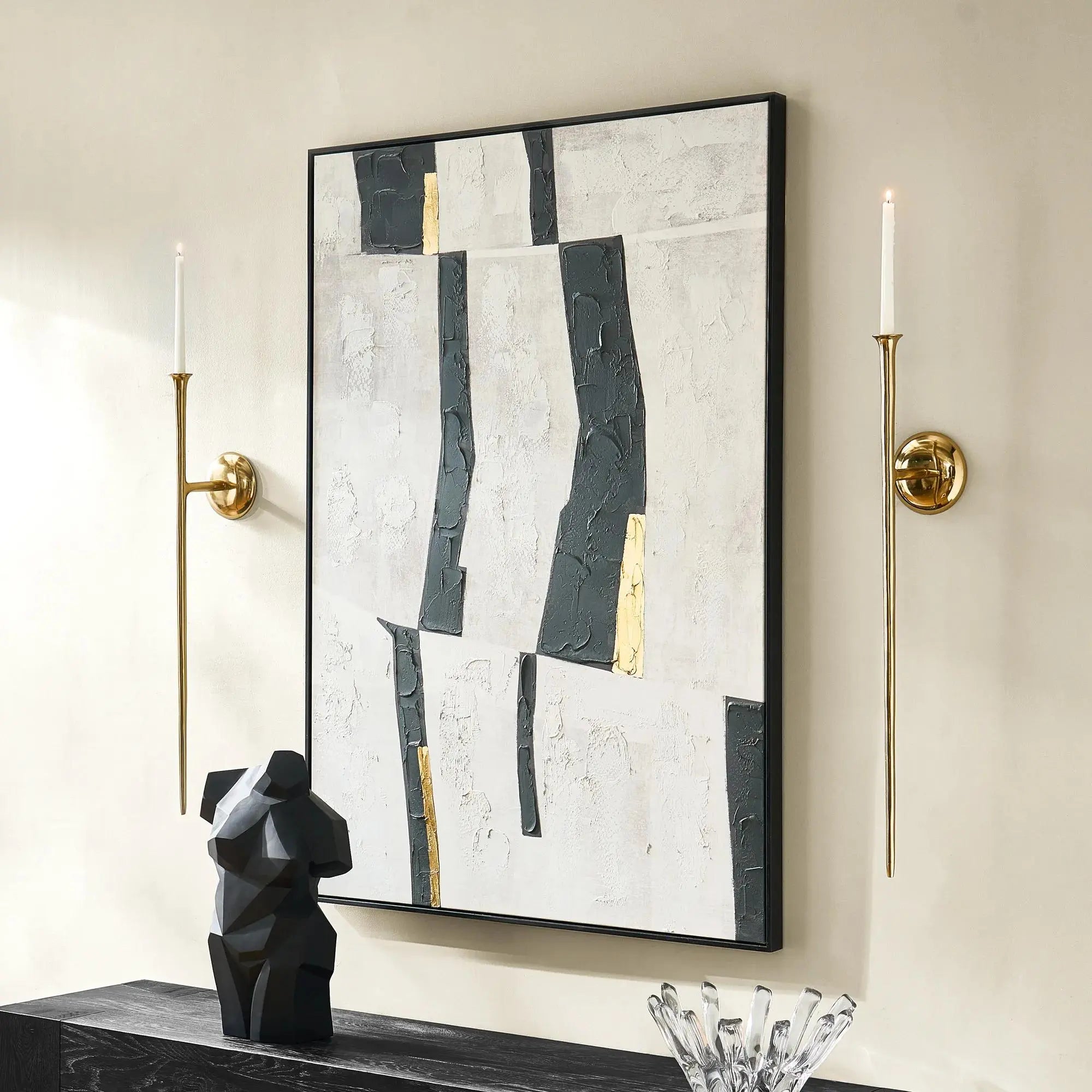 Z Gallerie Aspar Wall Candle Sconce (One Piece Only) Decor Hanging Aluminium Ornaments - Sold Separately Home Goods Gold Decoration Items Living Room House Decorative Wall Light,Summerwins