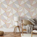 1 Roll Dreamy Geometric Peel and Stick Wallpaper, Removable Self-Adhesive Wall Mural, Modern Decor for Bedroom & Living Room, Sticky Wallpaper Peel and Stick
