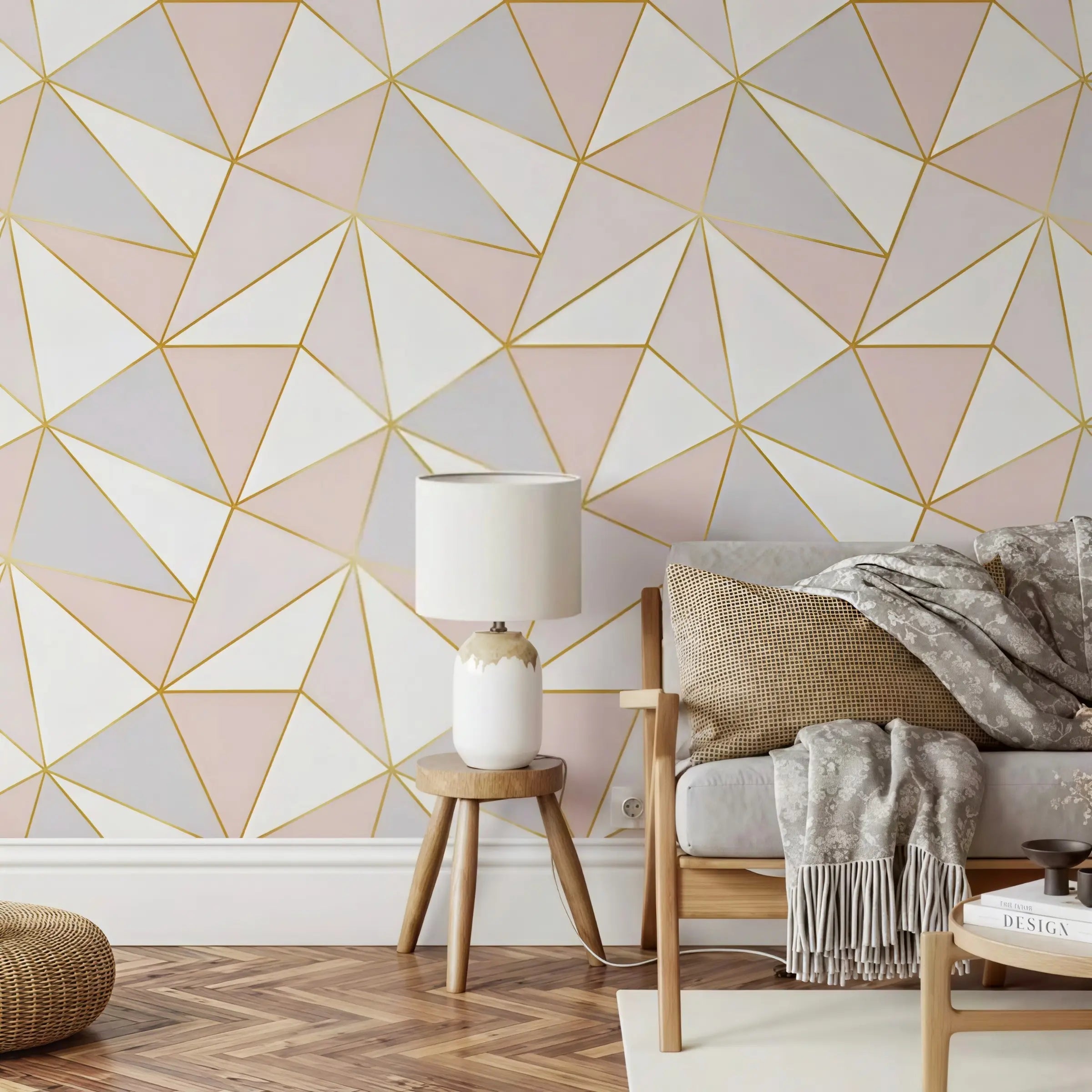 1 Roll Dreamy Geometric Peel and Stick Wallpaper, Removable Self-Adhesive Wall Mural, Modern Decor for Bedroom & Living Room, Sticky Wallpaper Peel and Stick