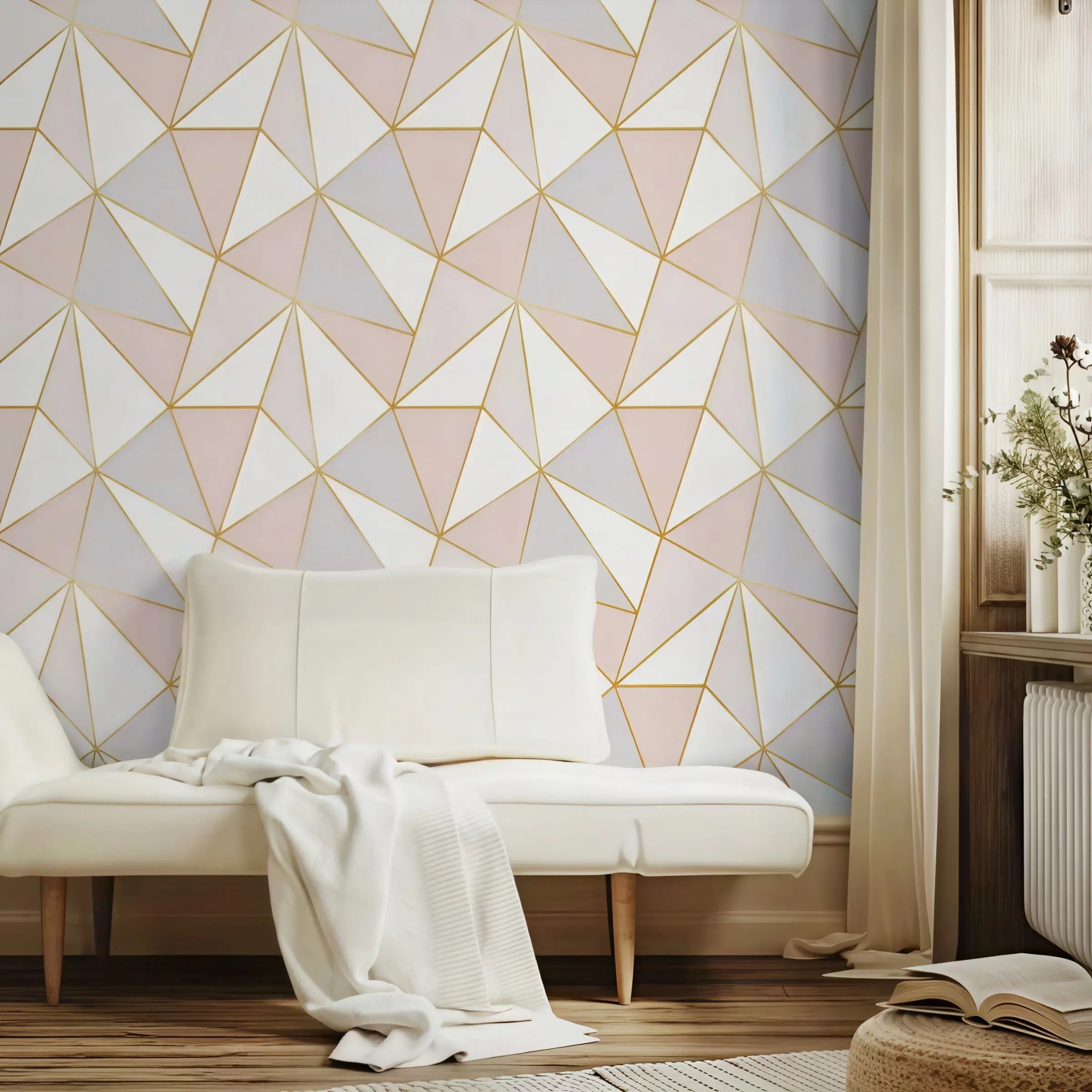 1 Roll Dreamy Geometric Peel and Stick Wallpaper, Removable Self-Adhesive Wall Mural, Modern Decor for Bedroom & Living Room, Sticky Wallpaper Peel and Stick