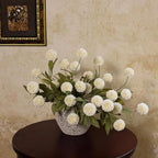 10-Pack Ultra Realistic Faux Silk Pompon Mum Artificial Flowers for Vase – Perfect DIY Bouquet, Table Centerpiece, Wedding, Home & Coffee Table Decor (Vase Not Included)