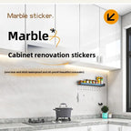 23.62In*393.7In/23.6In*196.8In Marble Peel-And-Stick Countertop Contact Paper, Self-Adhesive Waterproof Oil-Proof PET Stickers for Kitchen Cabinets, Heat-Resistant Thick Peel-And-Stick Furniture Stickers for Door Renovation, Stick-On Furniture Stickers