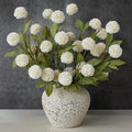 10-Pack Ultra Realistic Faux Silk Pompon Mum Artificial Flowers for Vase – Perfect DIY Bouquet, Table Centerpiece, Wedding, Home & Coffee Table Decor (Vase Not Included)