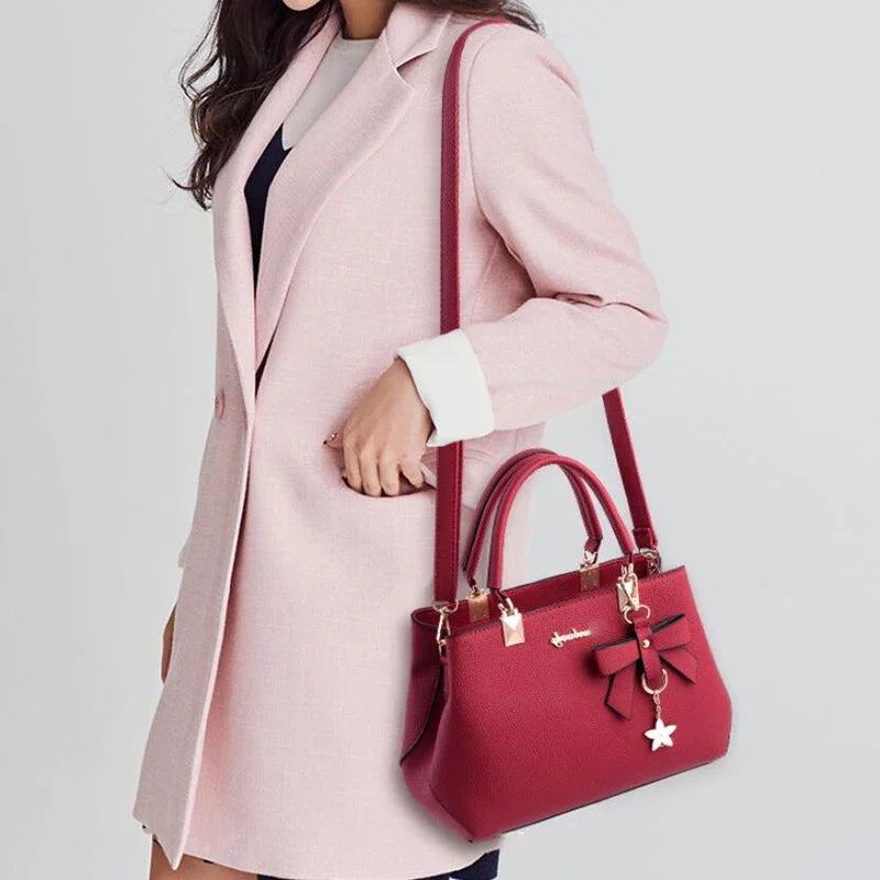New Elegant Shoulder Bag for Women Luxury Designer Handbags Female Bags Plum Bowknot Sweet Messenger Crossbody Bag