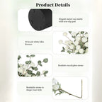 Artificial Flowers in Vase for Centerpieces: Vase with 12 Stems of Mums Kiku Flowers Eucalyptuses Faux Pom Poms Floral Arrangements for Kitchen Island Entryway Table