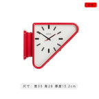 Living Room Minimalism Clocks Two-Sided Wall Clocks Triangle Modern Clock Mechanism Silent Design Clock Watch for Decoration