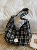 Retro Plaid Underarm Bag, Spring/Summer Textile Shoulder Bag, Crossbody Tote Bag, Casual Fashion Bag, Multi-Color Versatile Casual Large Capacity Bag, Suitable for Dates, Commuting, Shopping, and Compatible with Everyday Accessories