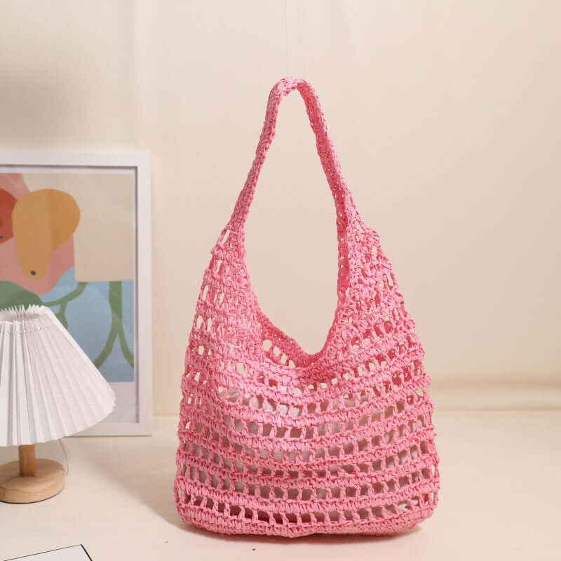 Large Capacity Straw Beach Bag Seaside Vacation French Straw Bag