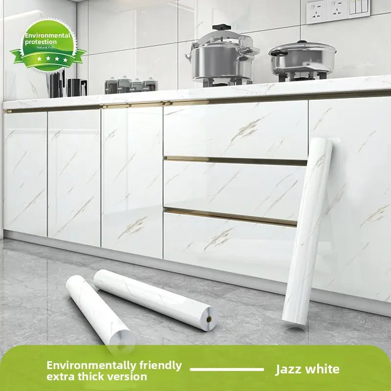 23.62In*393.7In/23.6In*196.8In Marble Peel-And-Stick Countertop Contact Paper, Self-Adhesive Waterproof Oil-Proof PET Stickers for Kitchen Cabinets, Heat-Resistant Thick Peel-And-Stick Furniture Stickers for Door Renovation, Stick-On Furniture Stickers