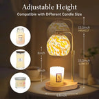 Boho Lamp Modern Metal Candle Warmer Lamp with Timer & Brightness Control Adjustable Flameless Safety Cylindrical Decorative for Home Decor & Relaxation Amber-Scented Jar Candle Warmer Lamp Ornaments White Wood #Summervibes