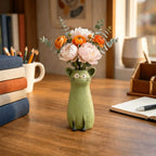 Exquisite and Quirky Little Cat Vase Home Desk Resin Decorative Piece Unique Design for Home Office Settings Lightweight Durable Material Whimsical Decor Swan Flower Arrangement White