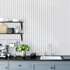 Erfoni Black and White Peel and Stick Wallpaper Modern Herringbone Contact Paper Bathroom 17.7Inch X 118.1Inch Geometric Removable Wallpaper Peel and Stick Self Adhesive Contact Paper for Accent Wall