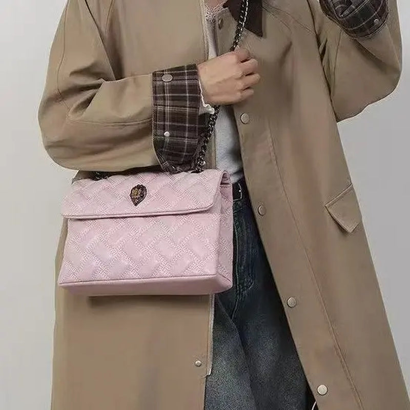 Quilted Chain Shoulder Bag Fashion Crossbody Purse Elegant Flap Handbag Luxury Designer Style Bag