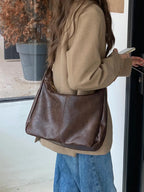Women'S Solid Color Shoulder Bag, Back to School, Fashion Bags, Fashionable Large Capacity Crossbody Bag for Daily Used, Casual Trendy Versatile High-Quality Daily Commuting Bag, Hobo Shoulder Bag, Crossbody Shoulder Handbag, Daily Commuter Bag