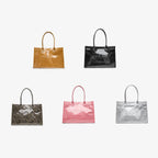 Leopard Print Jelly Tote Bag, Large Capacity Waterproof PVC Handbag – Solid Color Casual Shopping Bag for Everyday Use Summerwins,Summerwins