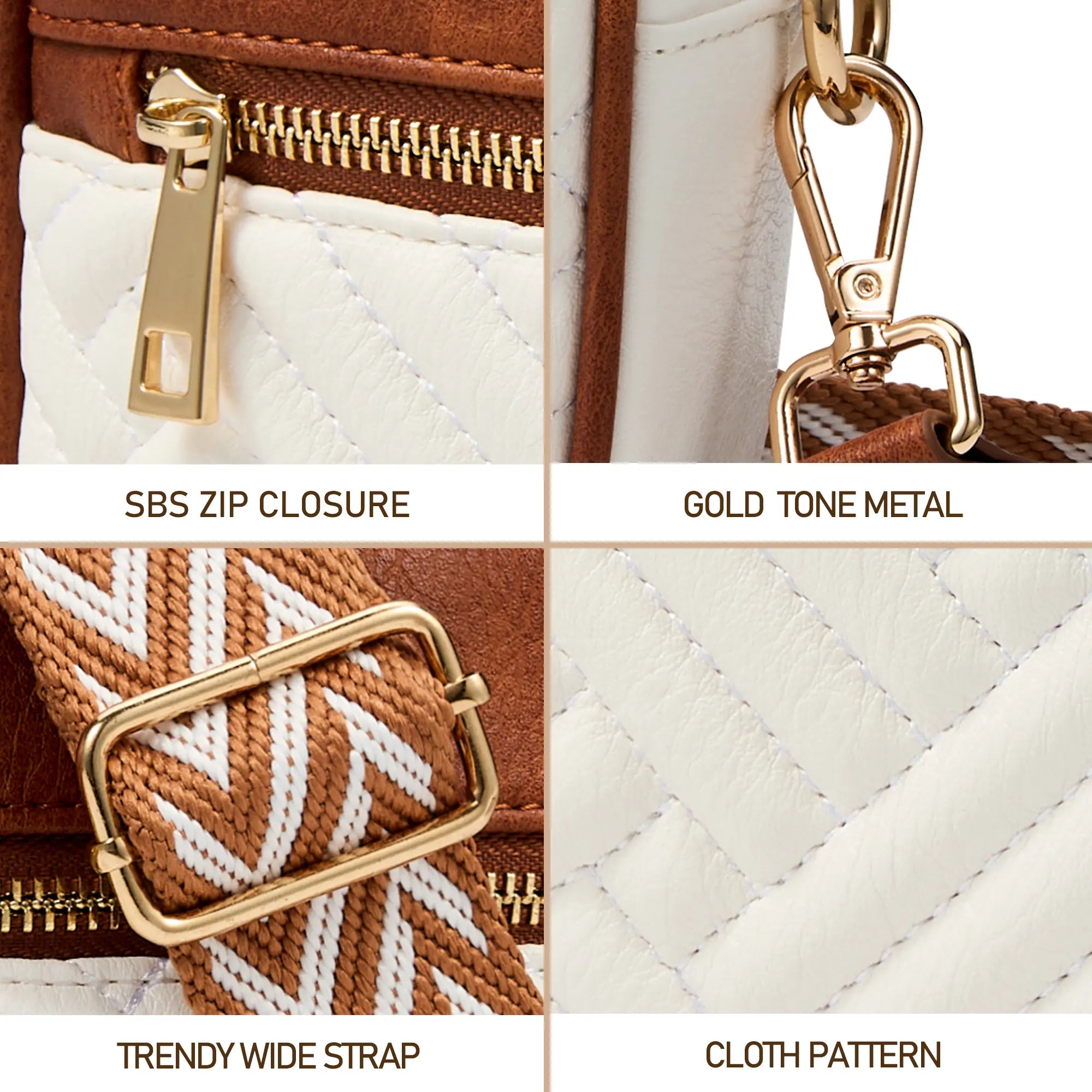 KALIDI Trendy Quilted Crossbody Bag for Women | Lightweight Vegan Leather Shoulder Purse with Adjustable Strap for Travel & Everyday Use