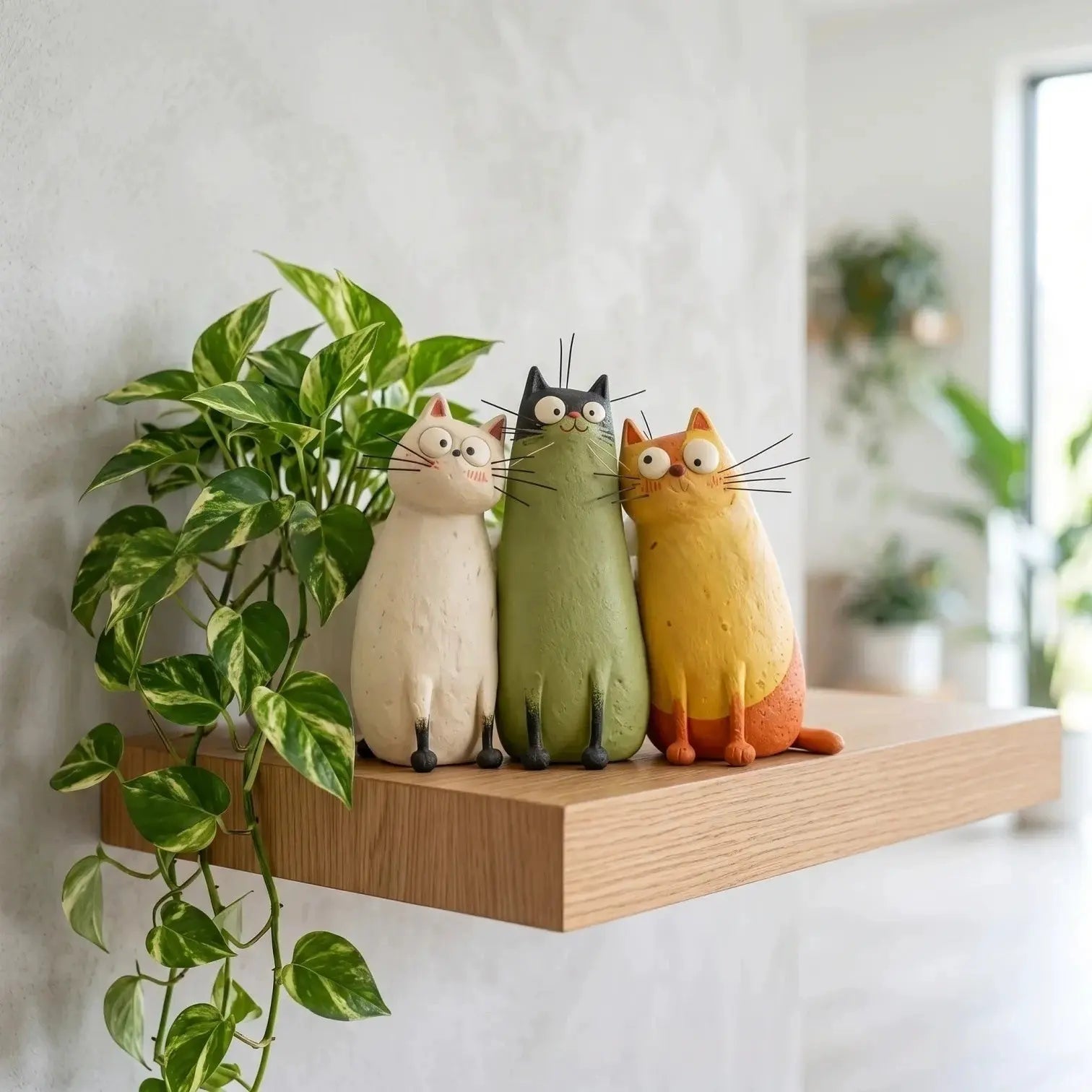 Exquisite and Quirky Little Cat Vase Home Desk Resin Decorative Piece Unique Design for Home Office Settings Lightweight Durable Material Whimsical Decor Swan Flower Arrangement White