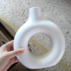Modern round Vase, 1 Piece Decorative Flower Vase Centerpiece for Living Room and Dining Table, Home Decor Ornament, Flower Arrangement Vase