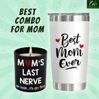 "Mom’S Last Nerve" Candle, Funny Birthday Gift for Mom, Stepmom, Bonus Mom, New Mom, Father'S Day Gift, Gift for Dad, Step Dad| 10Oz Vanilla Lavender Scented Tin Candle, Unique Home Decoration & Relaxing Fragrance