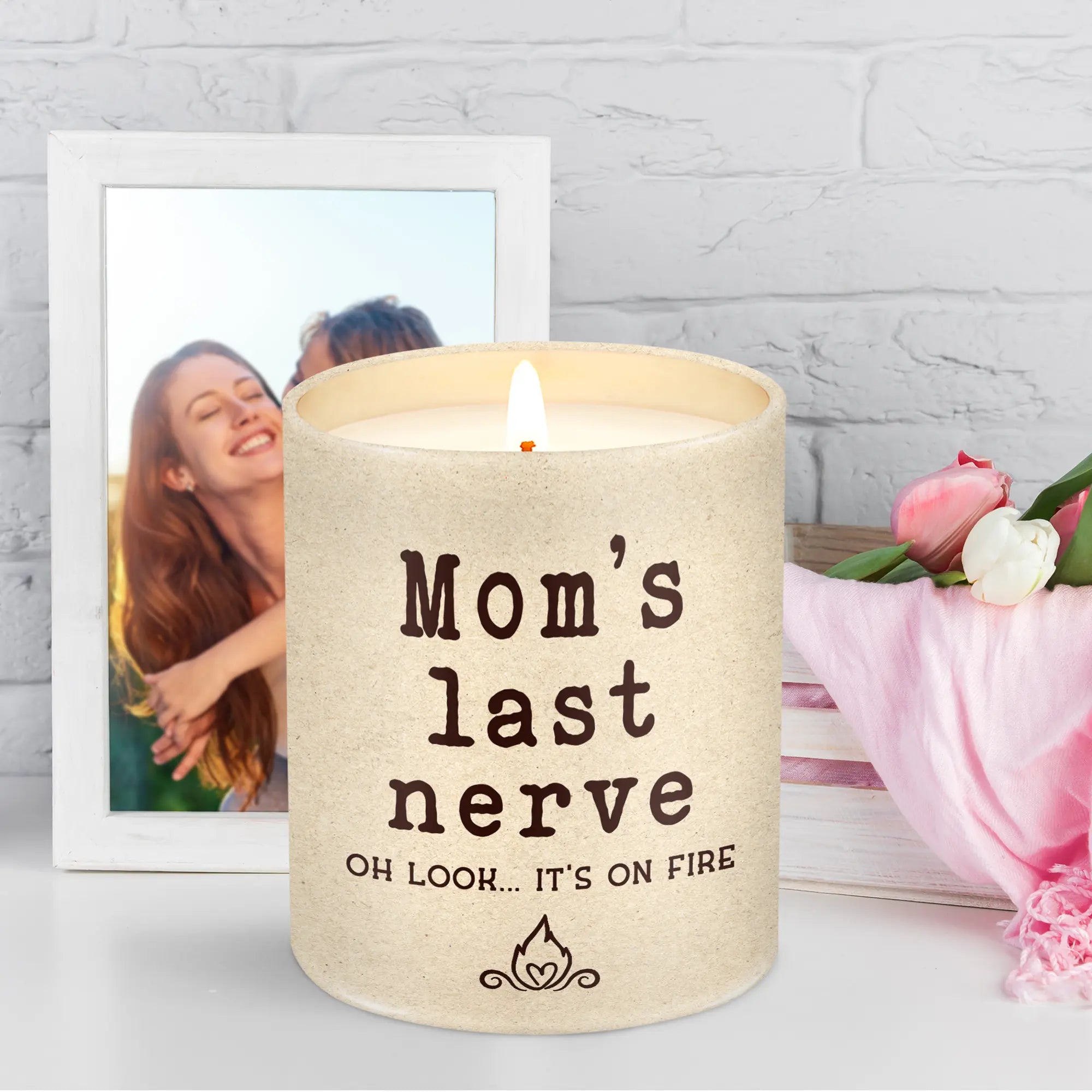 "Mom’S Last Nerve" Candle, Funny Birthday Gift for Mom, Stepmom, Bonus Mom, New Mom, Father'S Day Gift, Gift for Dad, Step Dad| 10Oz Vanilla Lavender Scented Tin Candle, Unique Home Decoration & Relaxing Fragrance