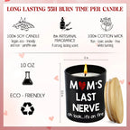 "Mom’S Last Nerve" Candle, Funny Birthday Gift for Mom, Stepmom, Bonus Mom, New Mom, Father'S Day Gift, Gift for Dad, Step Dad| 10Oz Vanilla Lavender Scented Tin Candle, Unique Home Decoration & Relaxing Fragrance