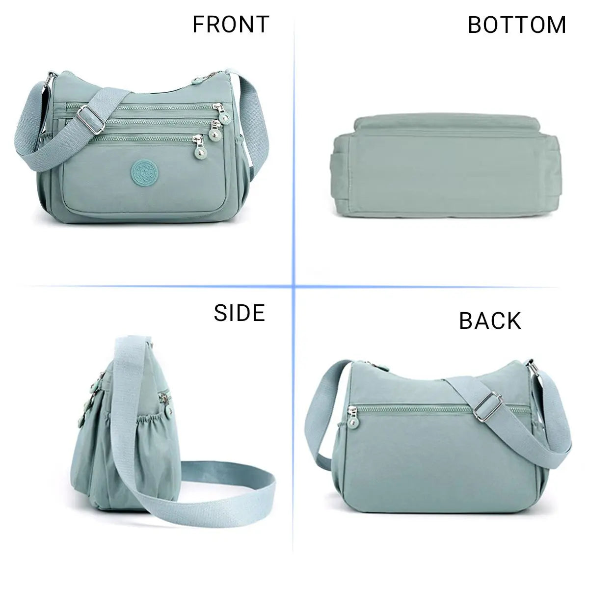 Nylon Fabric Crossbody Bag, Anti-Theftwomen'S Shoulder Bag, Multi-Layer Pocket Wallet, Solid Color Nylon Fanny Pack, Daily Commuting Nylon Bum Bag,Perfect for Mother'S Day & Valentine'S Day Gifts