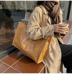 Leopard Print Jelly Tote Bag, Large Capacity Waterproof PVC Handbag – Solid Color Casual Shopping Bag for Everyday Use Summerwins,Summerwins