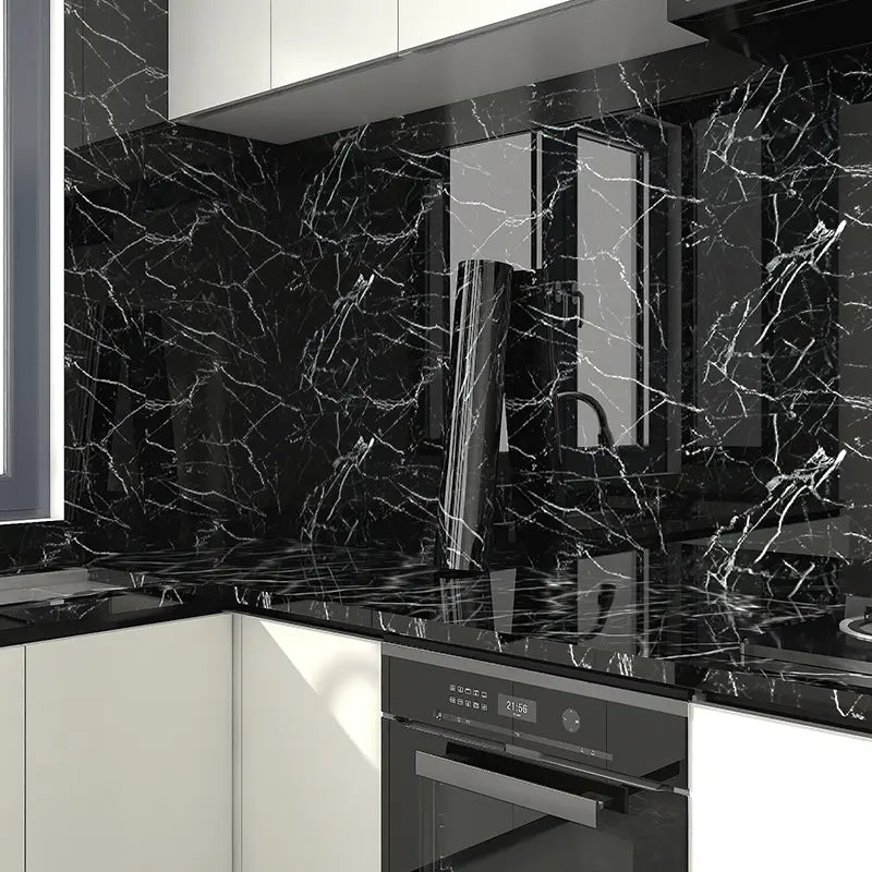Glossy Marble Pattern Self-Adhesive Sticker , Peel and Stick Wallpaper , Scratch Resistant, Easy Installation and Cleaning, Kitchen Cabinet Desk Window Sill Wall, Peel and Stick Wallpaper Designs#Top PICKS