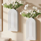 Ivydale Wooden Wall Vase Set of 2, Wall Hanging Planter Modern Farmhouse Wall Decor for Boho Wall Decor for Indoor Entryway Hallway Bathroom Living Room Dining Room