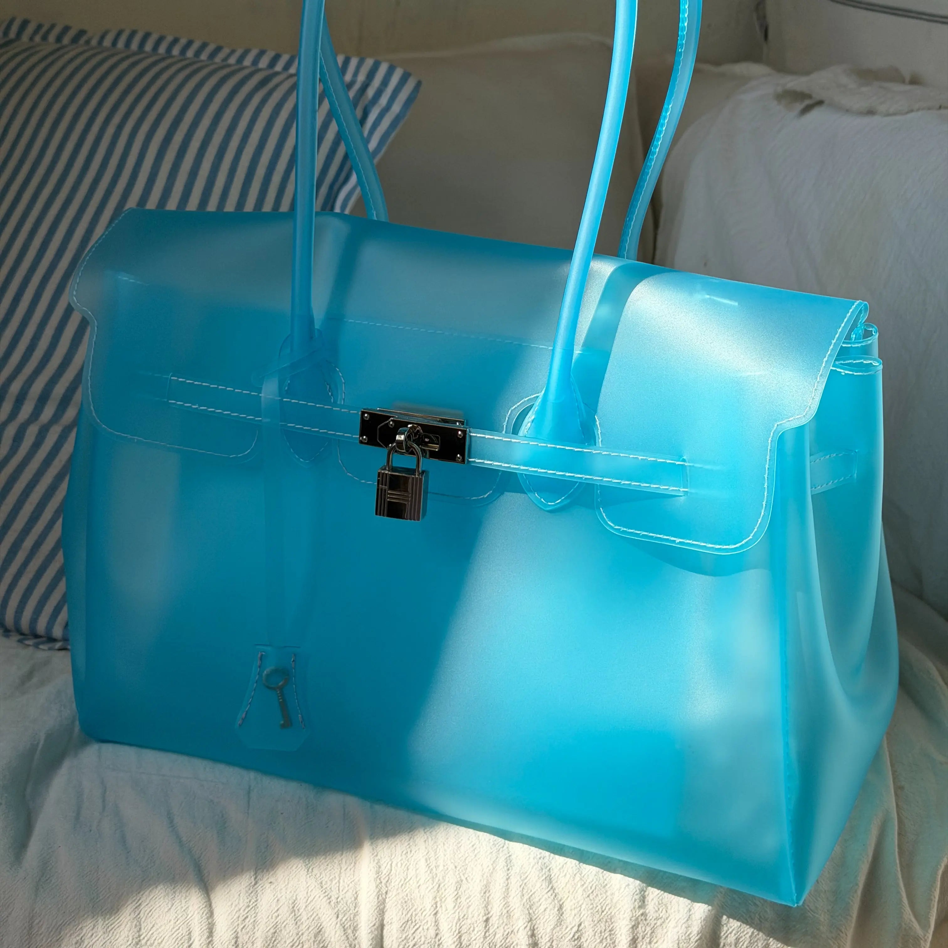 Transparent Jelly Shoulder Bag for Women, Summer TPU Handbag, Beach Tote Purse, Lightweight Crossbody Bag for Vacation & Daily Outfit