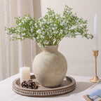 Ivydale Ceramic Flower Vase Home Decor, 7.4 in Farmhouse Table Vases Rustic Vintage Living Room Kitchen Bedroom Decoration Pottery Decorative Vases for Flowers House Shelf Office Desk Dining Entryway, Retro