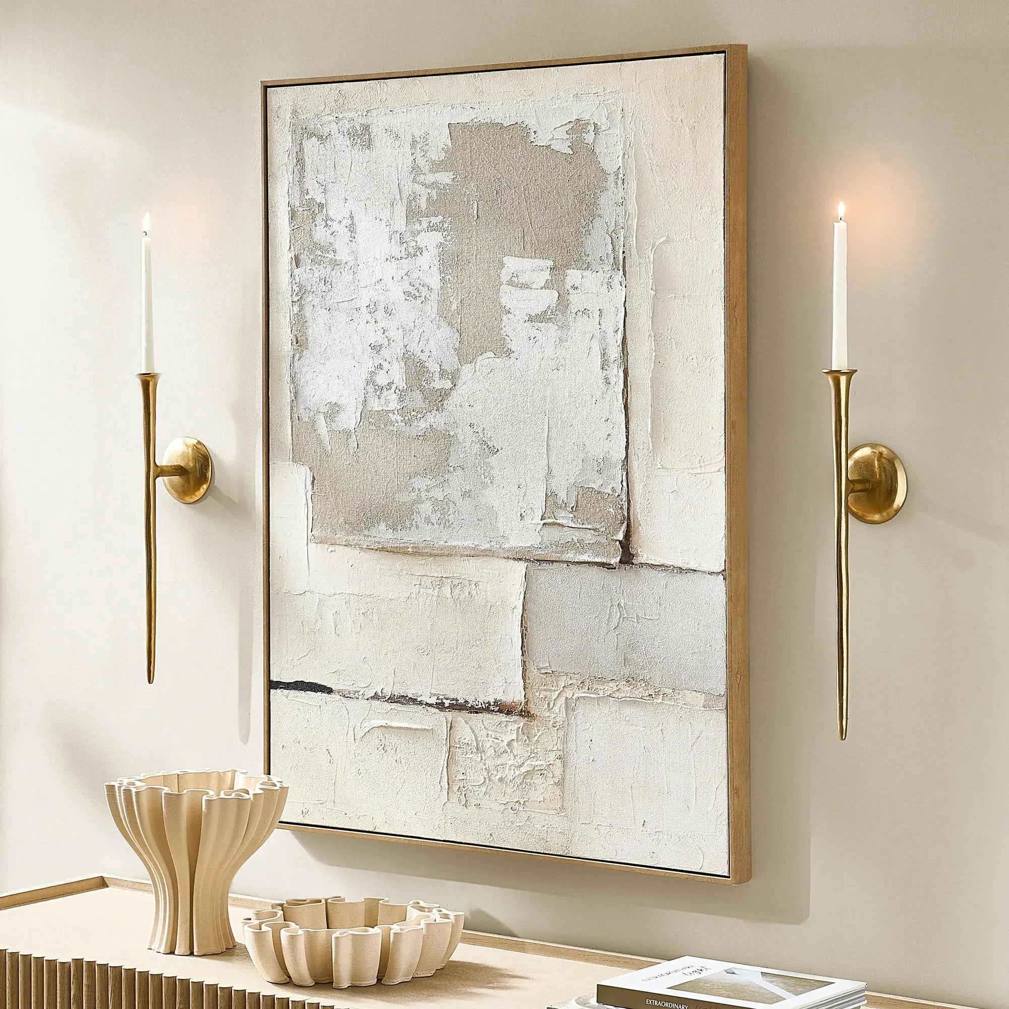 Z Gallerie Aspar Wall Candle Sconce (One Piece Only) Decor Hanging Aluminium Ornaments - Sold Separately Home Goods Gold Decoration Items Living Room House Decorative Wall Light,Summerwins