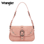 Wrangler Shoulder Bag for Women Leopard Hobo Purse Underarm Handbag with Buckle, Studs & Crossbody Strap