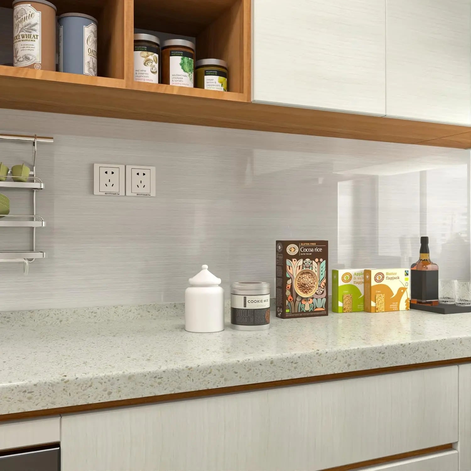 Silver Metallic Contact Paper Peel and Stick Countertop Kitchen Self Adhesive Waterproof