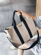 2024 Women'S Solid Color Canvas Tote Bag for School with Removable Bottom Compartment, Large Capacity Oversize Trendy Shoulder Bag for College