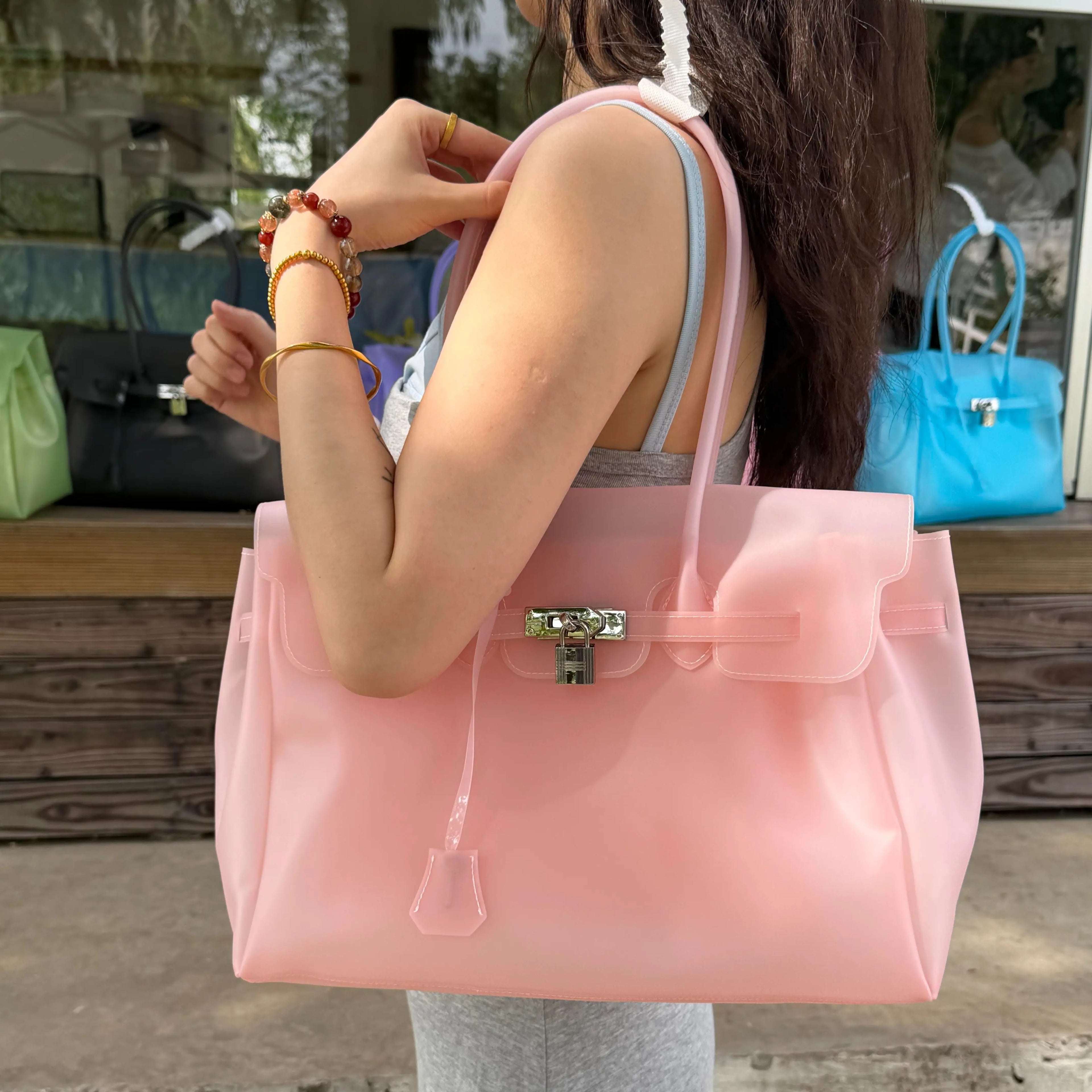 Transparent Jelly Shoulder Bag for Women, Summer TPU Handbag, Beach Tote Purse, Lightweight Crossbody Bag for Vacation & Daily Outfit