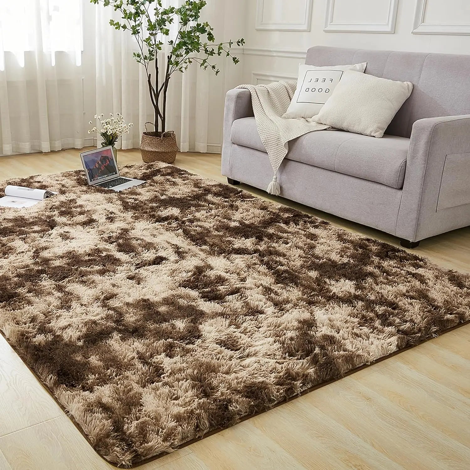 Plush Floor Mat, Decorative Area Rug, Modern Floor Carpet for Living Room, Bedroom & Home Decor, Soft-Thick Rugs, Fluffy Rugs for Room Decor, Furry Floor Rugs, Modern Shaggy Rug #GLOBAL PICKS