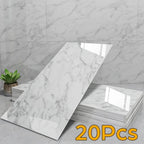 20Pcs Luxury Imitation Marble Peel-And-Stick Wall Panels, Self-Adhesive Home Decor Wall Stickers, Peel-And-Stick Wall Stickers