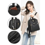Simple Large Capacity Unisex Black Travel Backpack - Harajuku & High Street Style Student Backpack