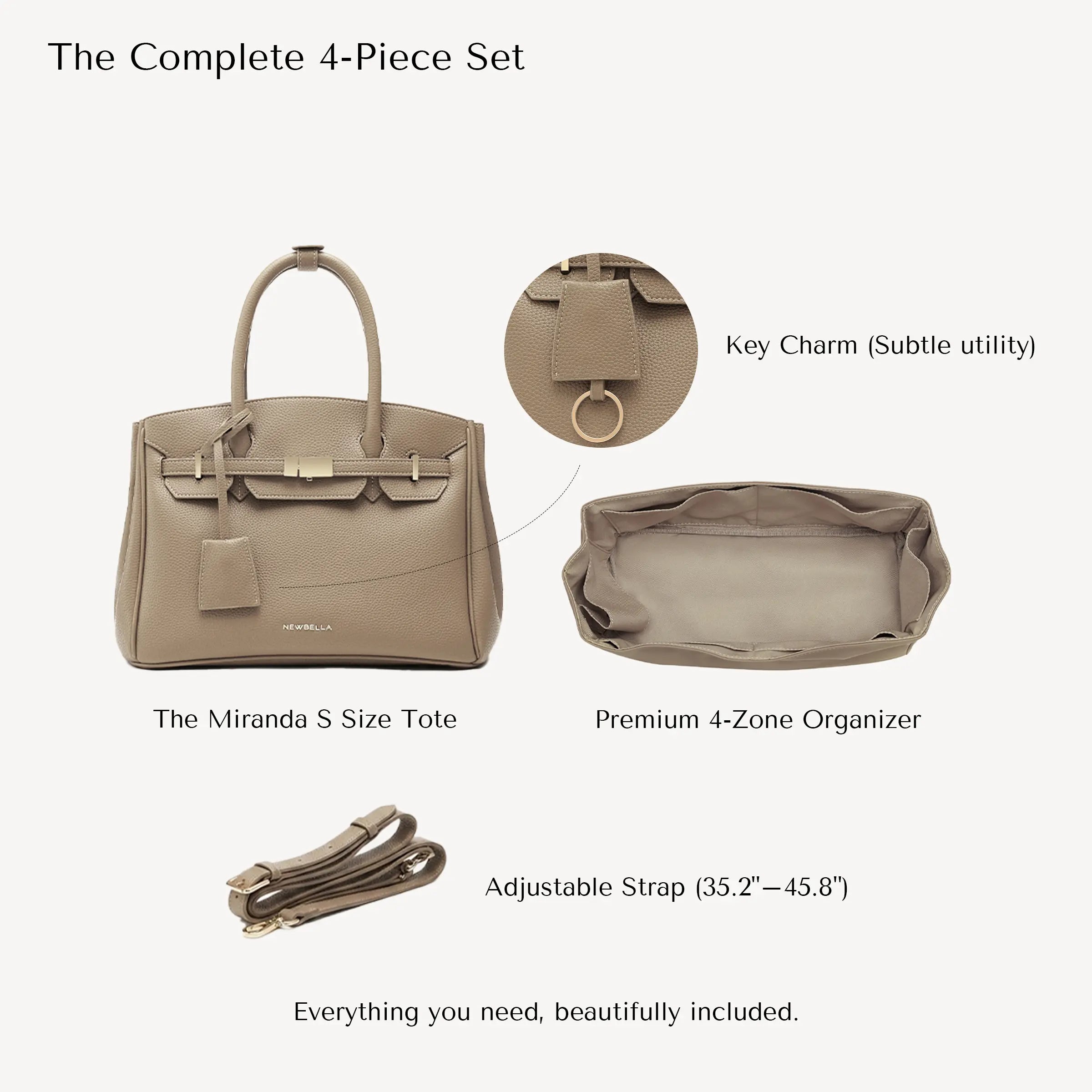 NEWBELLA Miranda Women'S S Size Top Handle PU Leather Minimalist Tote Bag - Stylish Handbag, Everyday Accessory for Women, Bags